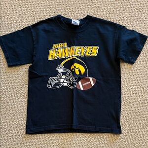 Gildan Black Iowa Hawkeyes Graphic Tee with Yellow Logo